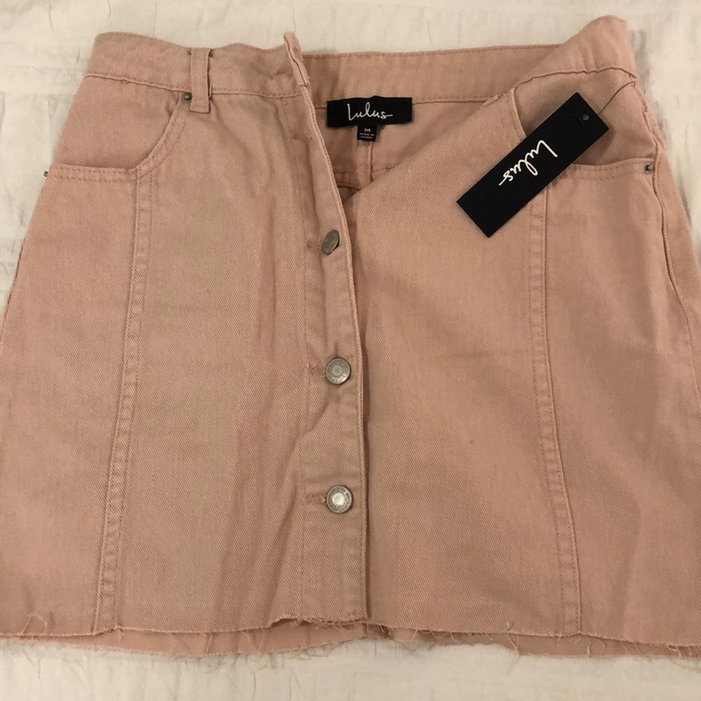 Pale Pink Lulus Jean Skirt